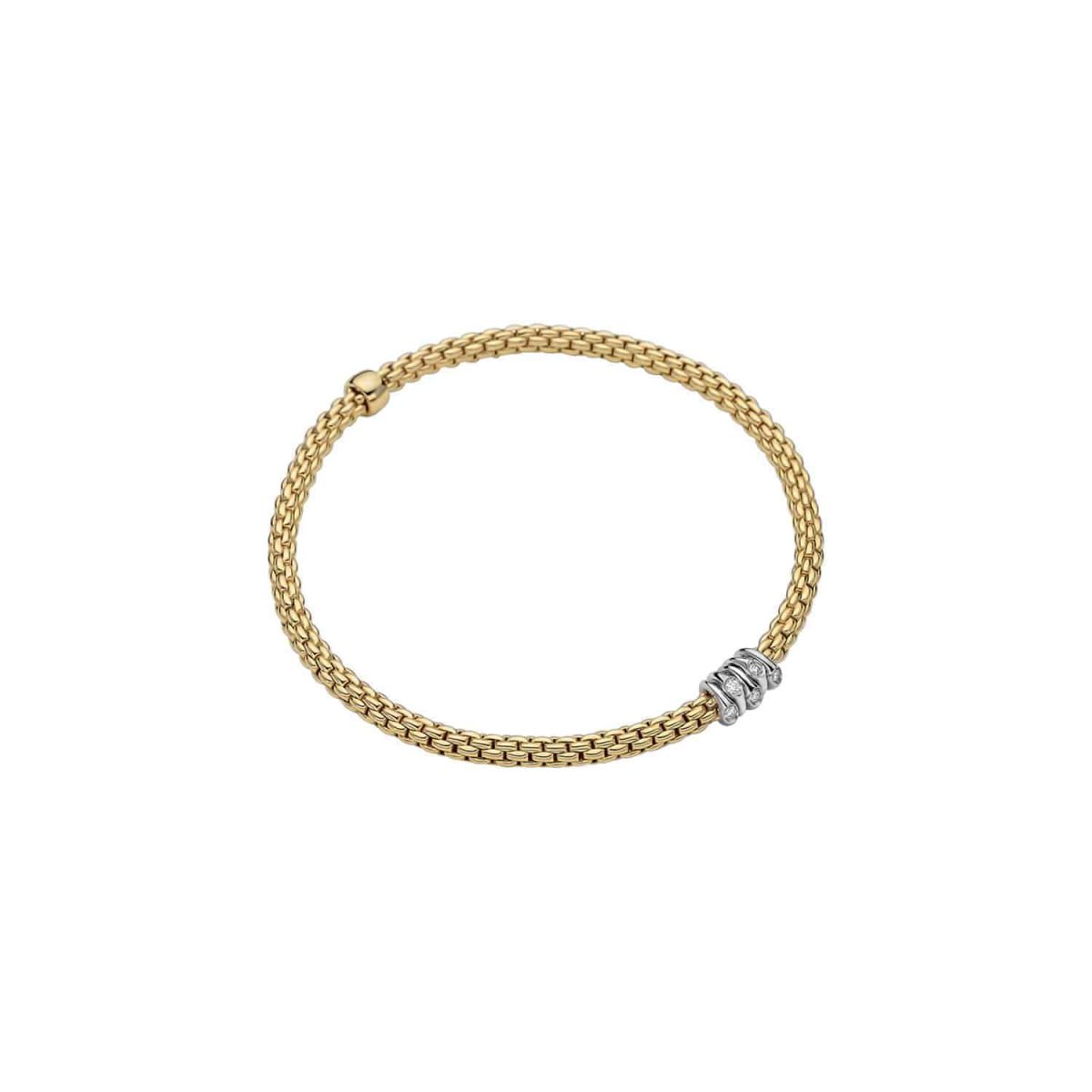 Fope Prima Bracelet 18K Yellow Gold & Diamond Pavé