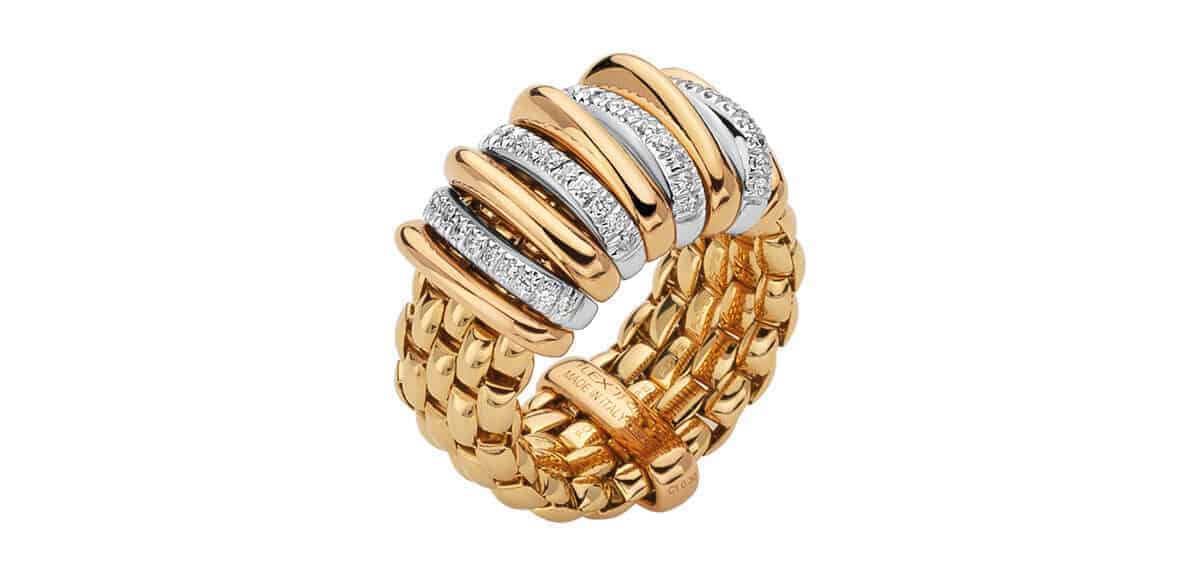 Fope Flexit Gold ring and diamond