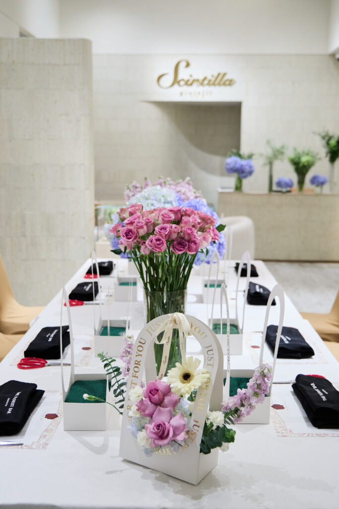 bouquet making activity set up for mother's day 2025