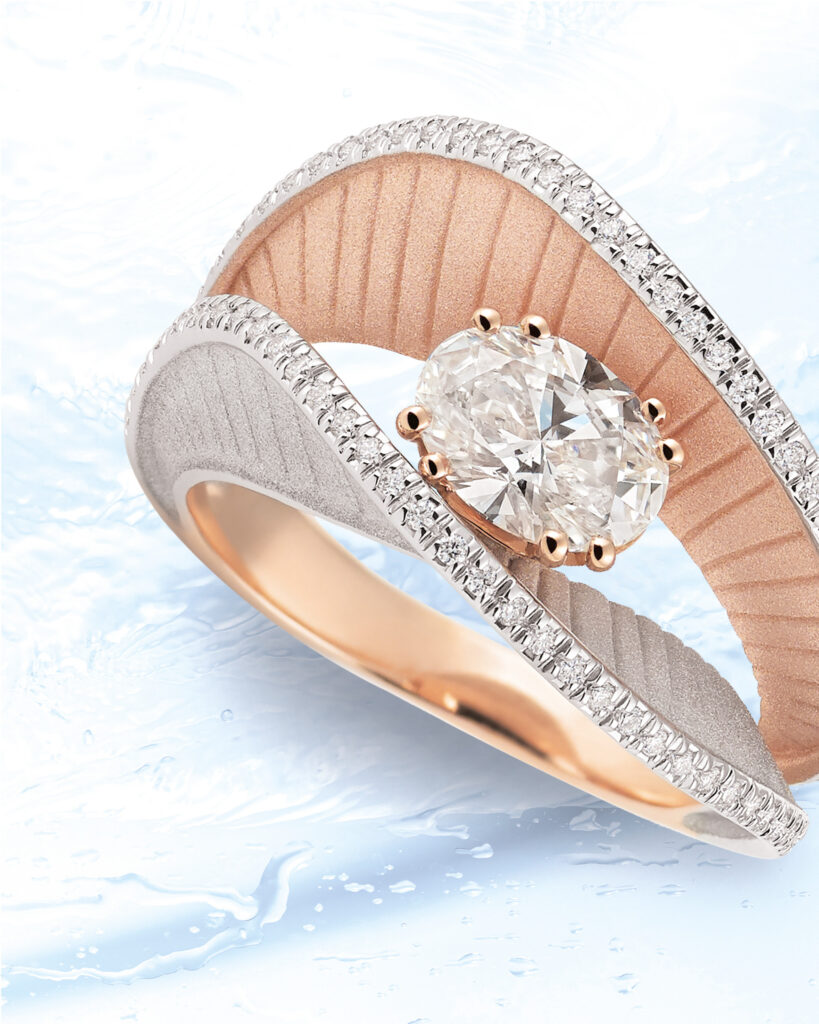 rose gold and diamond annamaria cammilli ring