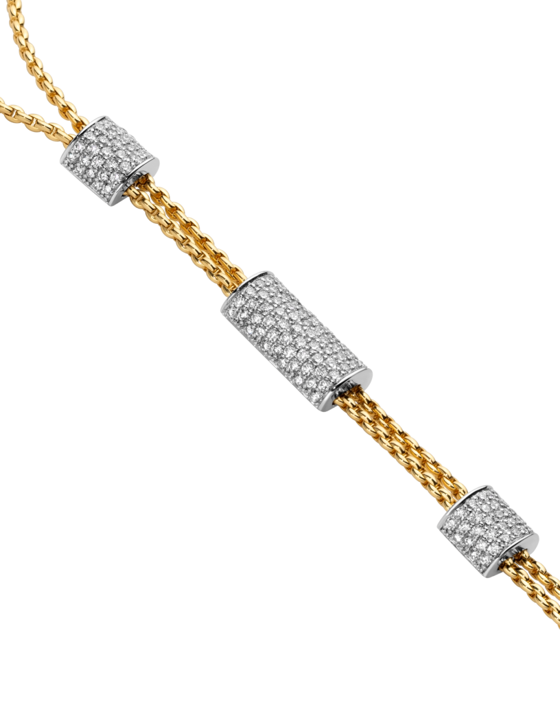 fope aria necklace diamond pave slider details