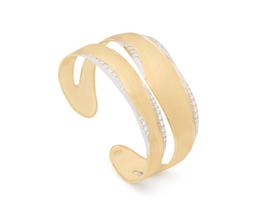 marco bicego lunaria double bangle in gold and diamond