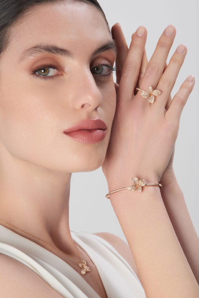 woman wearing petit gardin collection from pasquale bruni jewelry