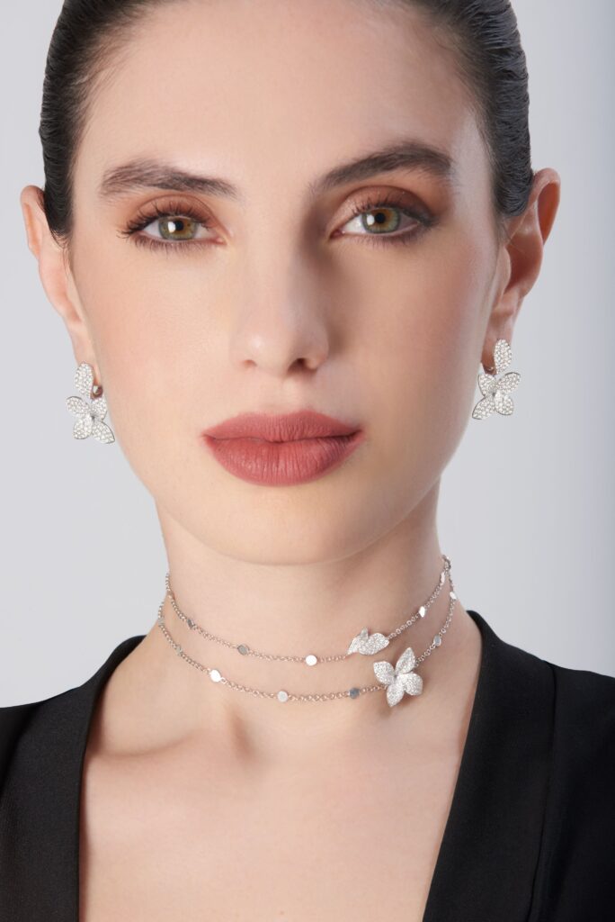 female model wearing pasquale bruni jewelry (giardini segreti collection)